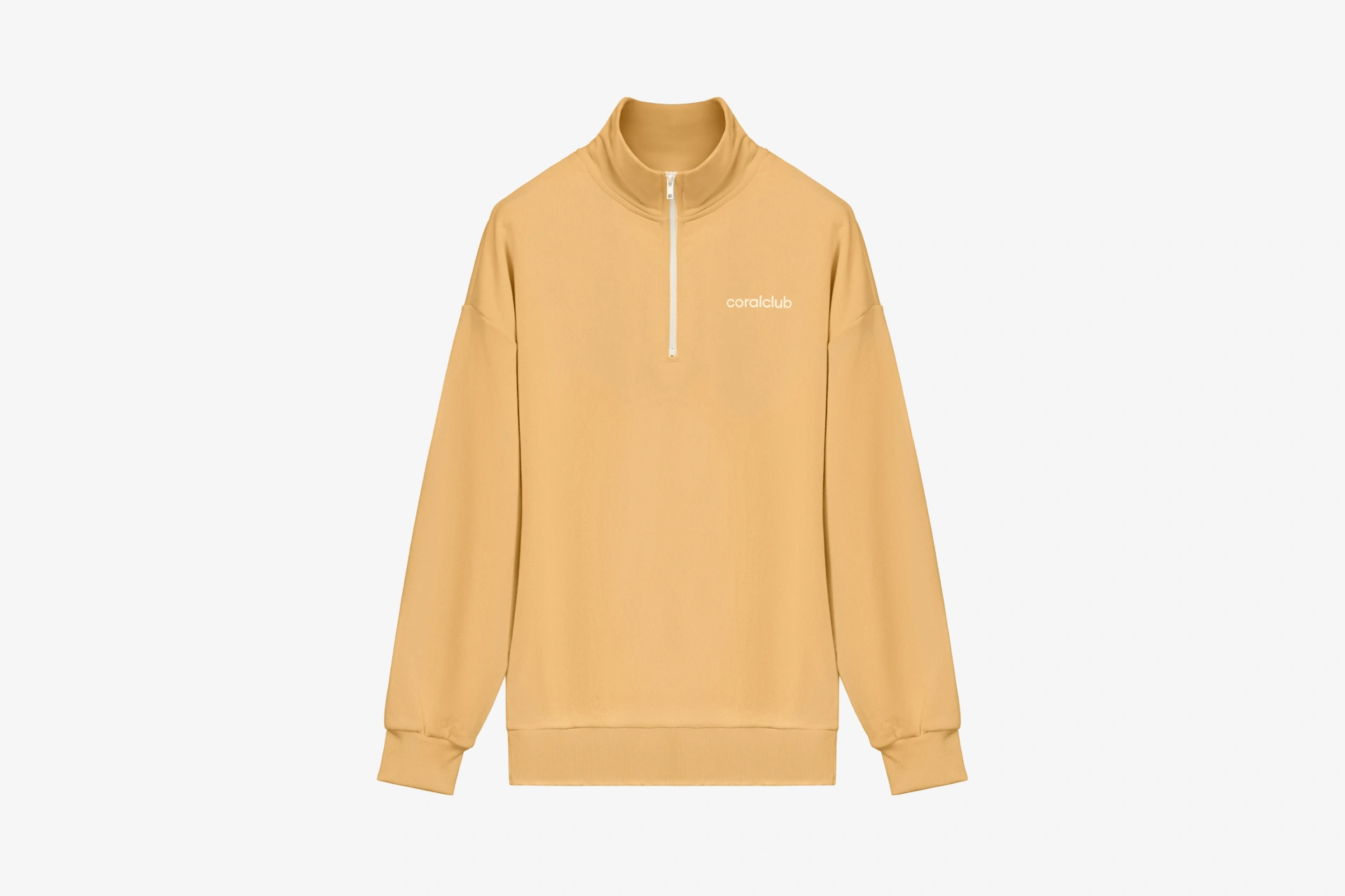 Sweatshirt mit Reißverschluss, beige