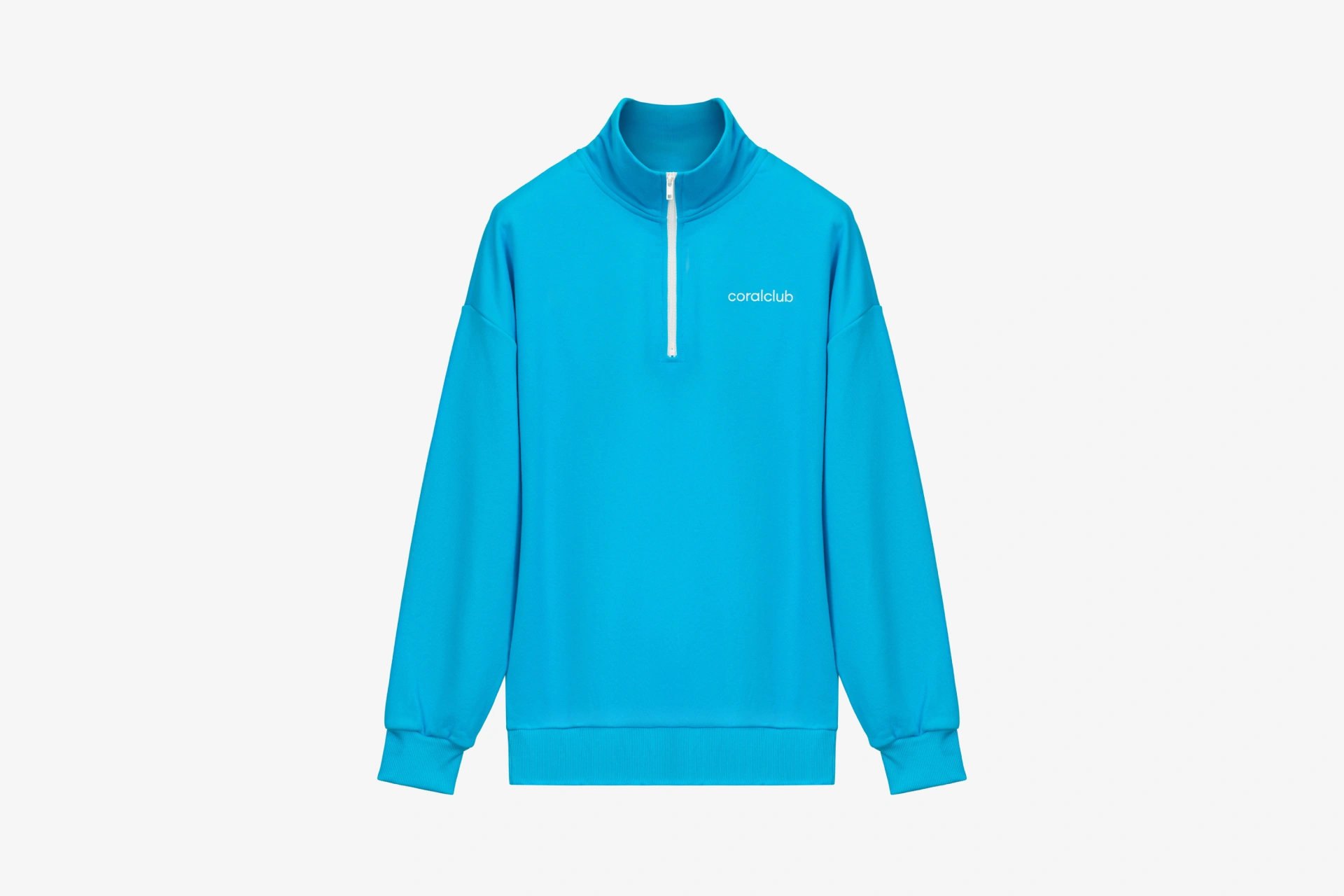Sweatshirt mit Reißverschluss, hellblau