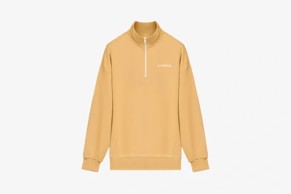 Sweatshirt mit Reißverschluss, beige